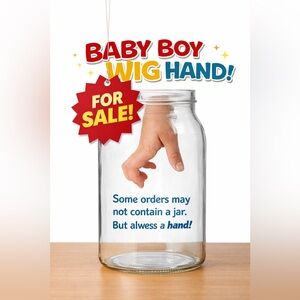 Clear Glass Jar with fresh baby meat